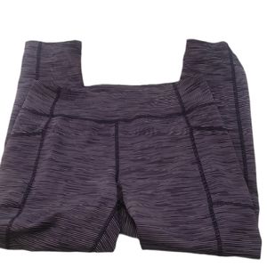 Women's TEK Gear Blue White Stripe Athletic Leggings L